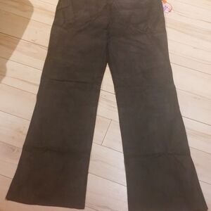 Danier Brown Suede Wide-Leg Pants